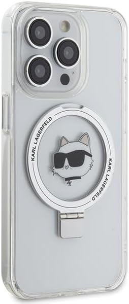 KARL LAGERFELD KLHMP15XHMRSCHH Hülle für iPhone 15 Pro Max 6.7" Weiss hardcase Ring Stand Choupette
