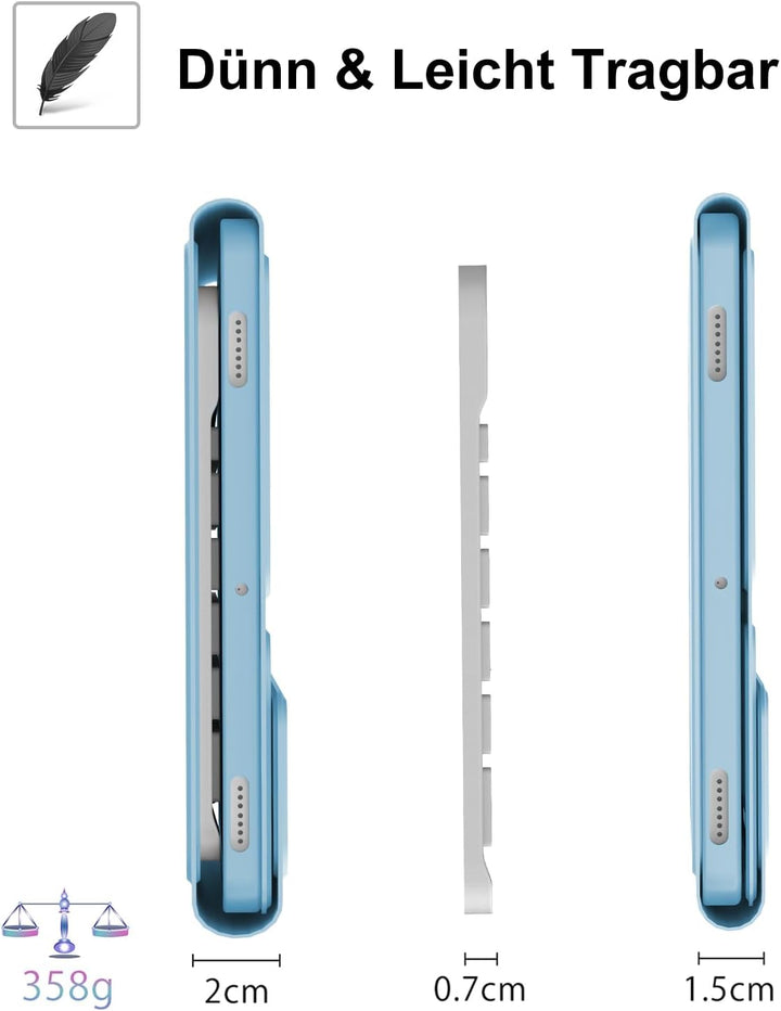 Hülle mit Tastatur für Samsung Galaxy Tab A9 Plus 11 Zoll 2023, QWERTZ Deutsche Magnetisch Abnehmbar