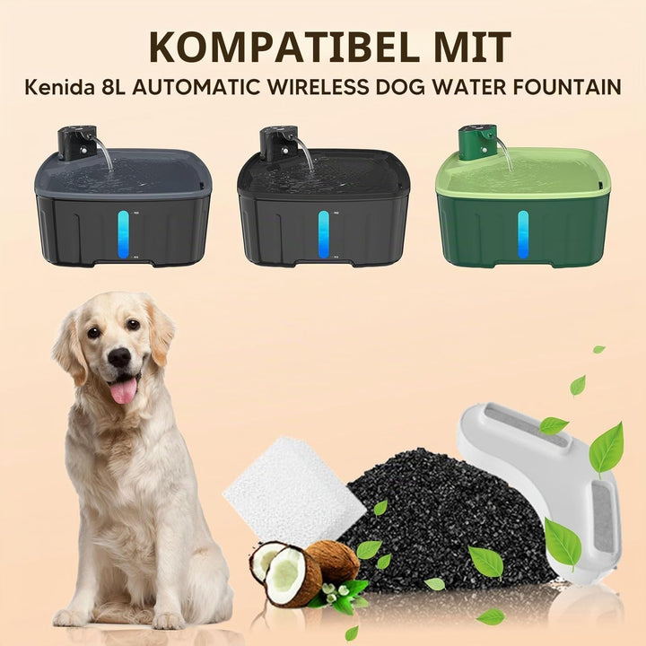 Kittyspout Filter für Trinkbrunnen, Ersatzfilter für 8L/270 oz grossen Hundebrunnen, 8er-Pack Filter