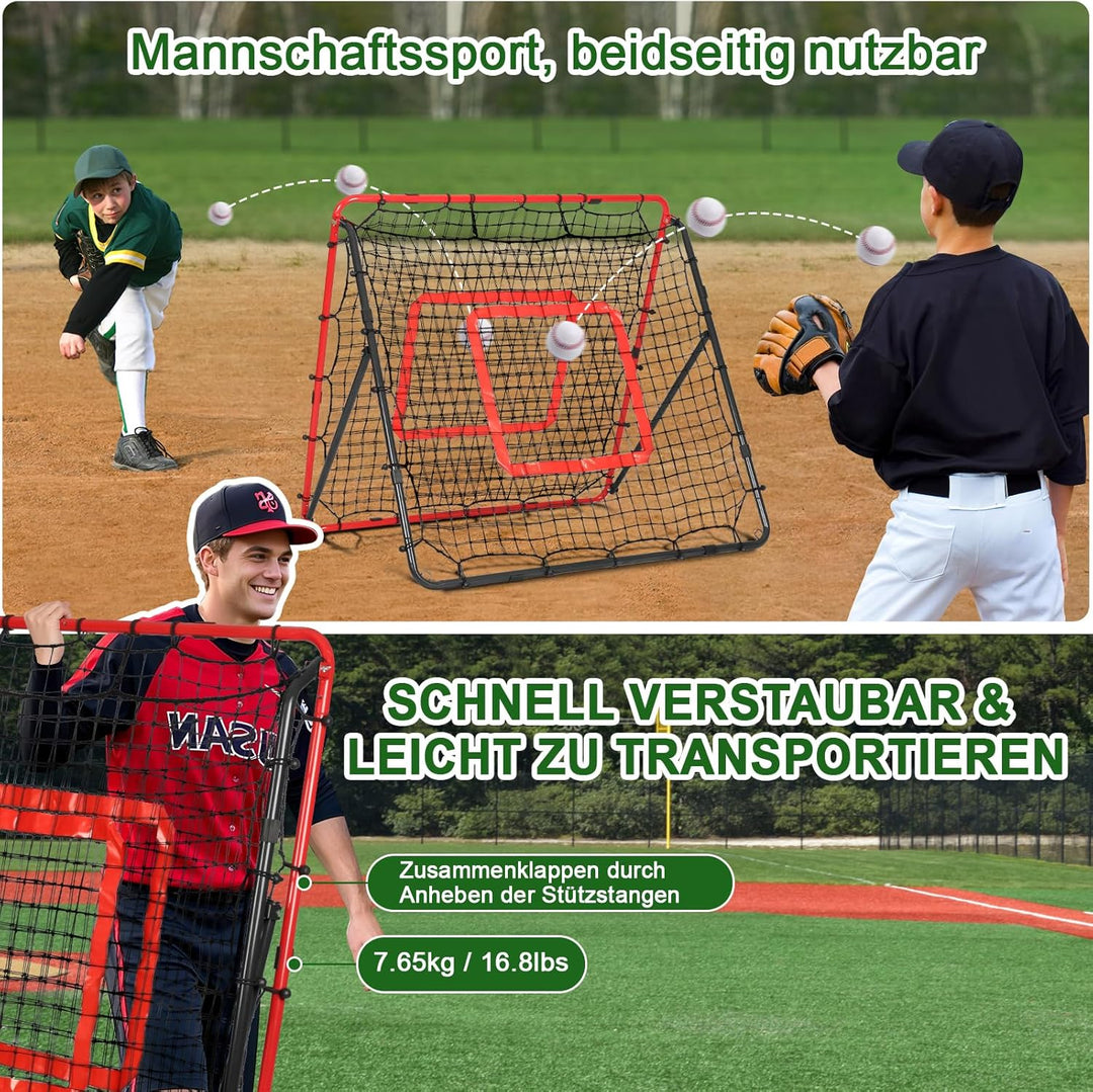 Fussball Rebounder, 85x85cm/120x120cm Rebounder für Fussball, Verstellbar mit 8 Winkeln, Doppellagig