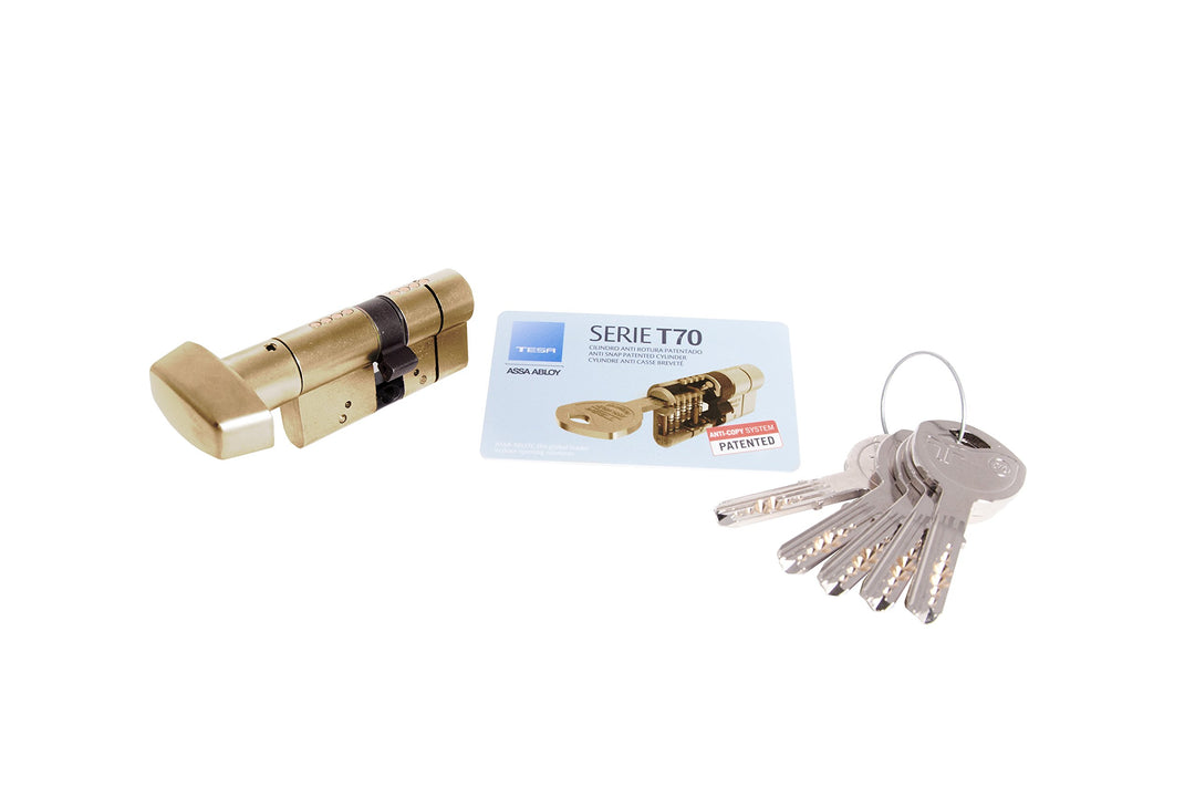Tesa t75b3030l Sicherheitszylinder Schlüssel - Schlüssel 30x30 mm Messing-finish, Schlüssel - Schlüs