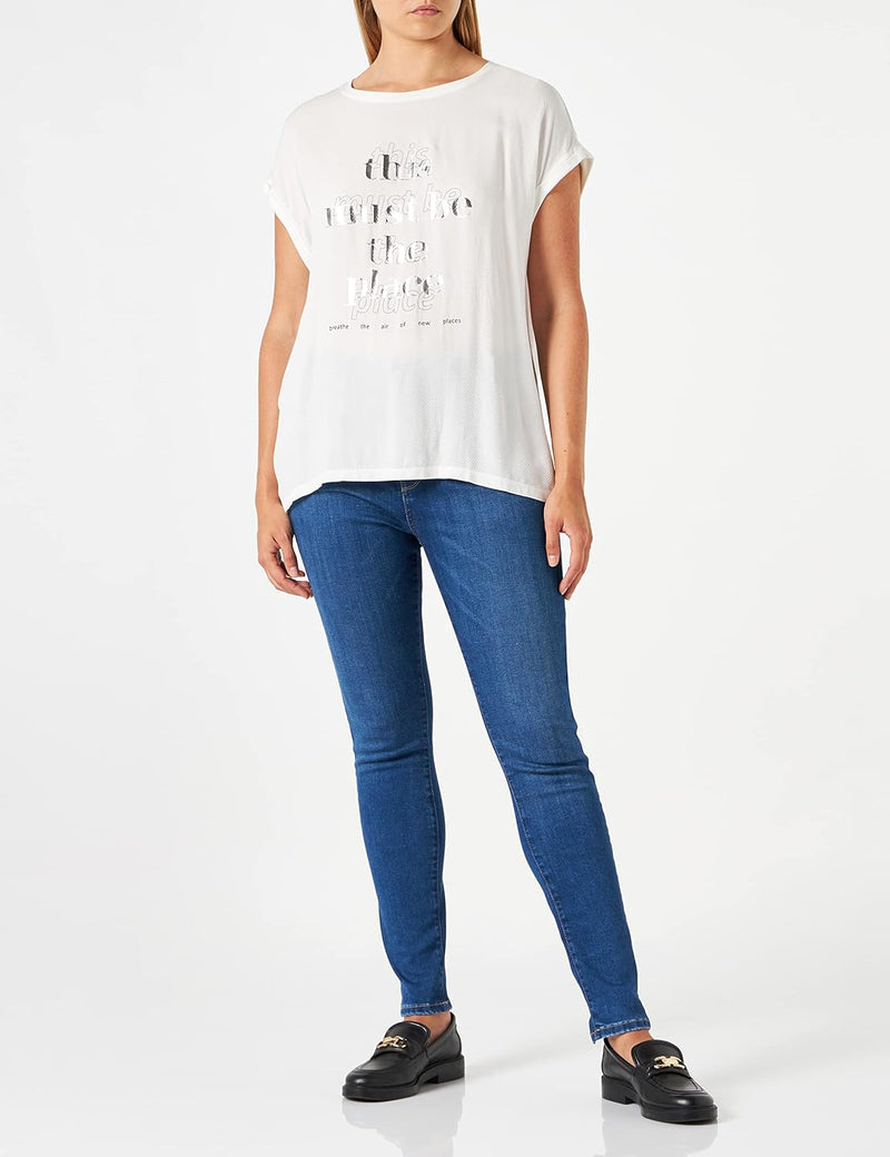 s.Oliver Damen T-Shirt 34 Creme, 34 Creme