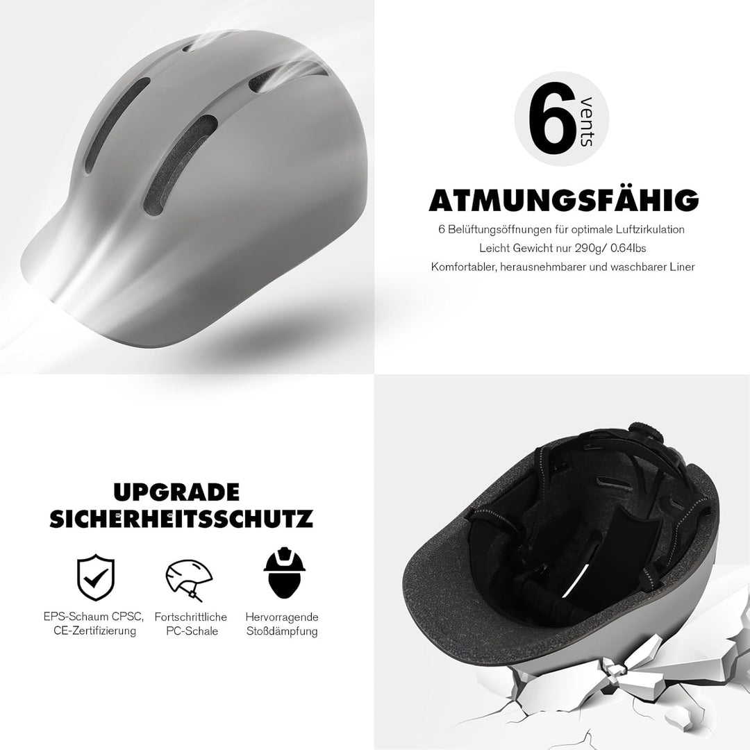 Shinmax Fahrradhelm für Damen und Herren, Einstellbarer Helm mit Visier & Sonnenschutz, Leicht & Bel
