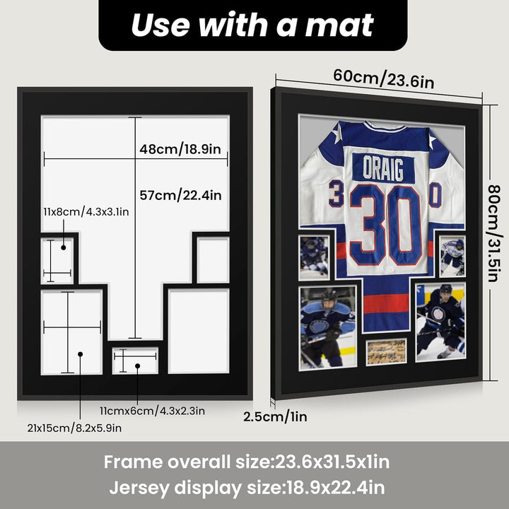 2 Stück Trikotrahmen Aluminium Objektrahmen für Fussballtrikot Trikot Bilderrahmen Deep Frame 60 * 8