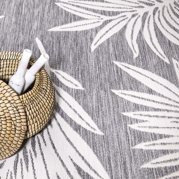 carpet city Outdoor-Teppich Wetterfest Balkon Terrassen - Grau in 80x150 cm - Deko Teppiche Aussen W