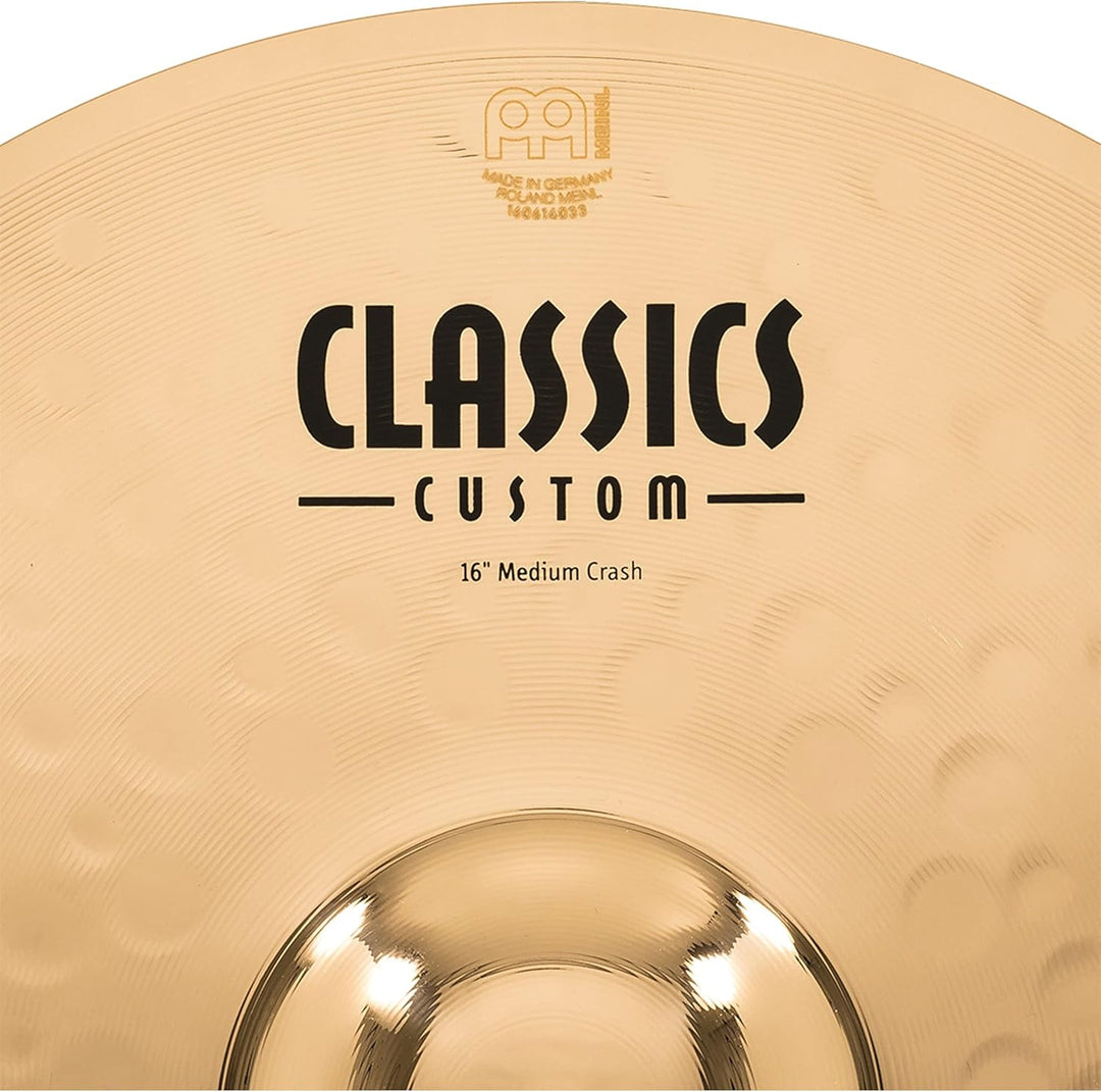 Meinl Cymbals Classics Custom Brilliant Crash Medium 16 Zoll (Video) Schlagzeug Becken – Paar – (40,
