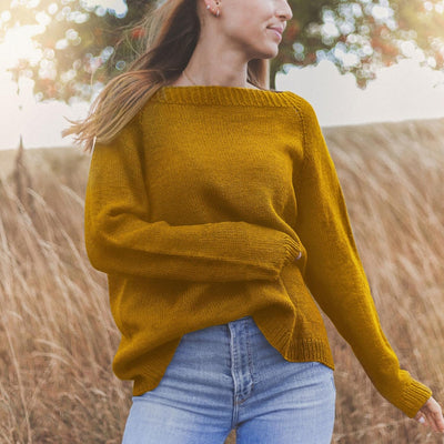 myboshi Strickset Pullover Medora für Fortgeschrittene, inkl Naturals Wolle, Rundstricknadel, Anleit