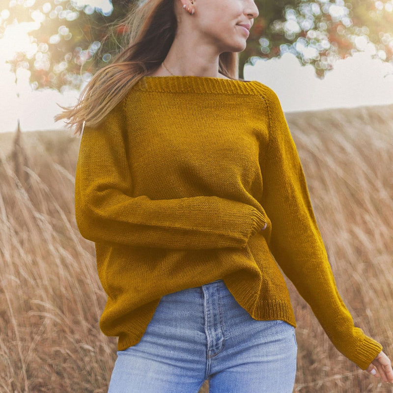 myboshi Strickset Pullover Medora für Fortgeschrittene, inkl Naturals Wolle, Rundstricknadel, Anleit