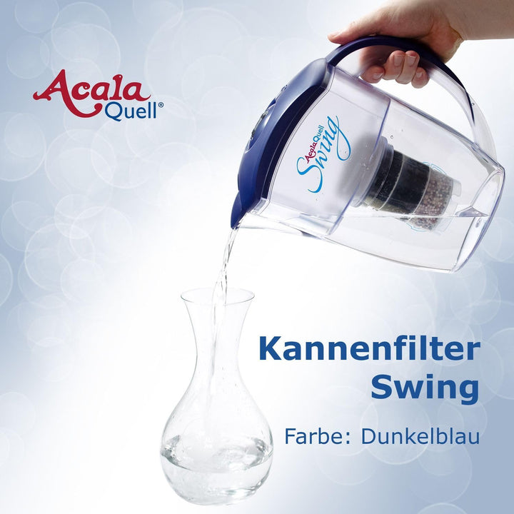 Wasserfilter AcalaQuell® Swing | Dunkel-Blau | Kannenfilter mit höchster Filterleistung | Mehrschich