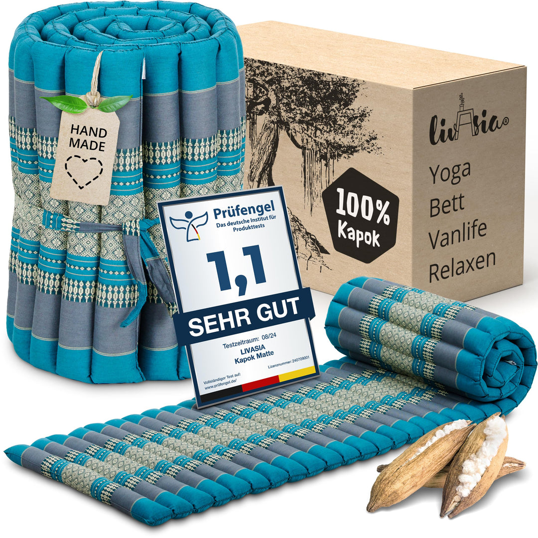 livasia Rollmatte Rollmatratze L-200x110x4,5cm, Gästebett Gästematratze 1 Person, Reisebett Kofferra