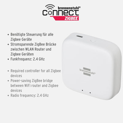 Brennenstuhl Connect Zigbee Gateway GWY CZ 01 (Zigbee Bridge für die Steuerung von Zigbee Smart Home