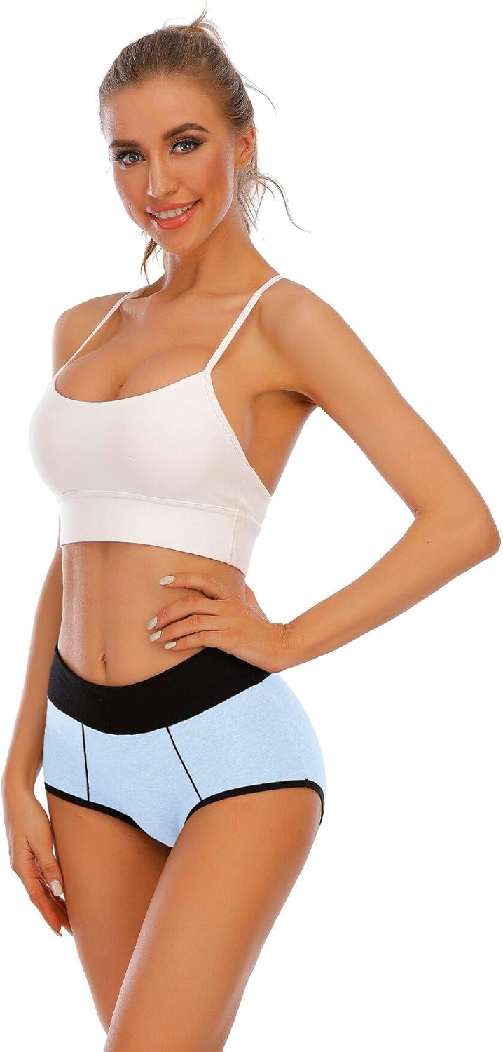 Senllori Damen Unterwäsche, hohe Taille, Baumwolle, Bauchkontrolle, weiche volle Abdeckung Multipack