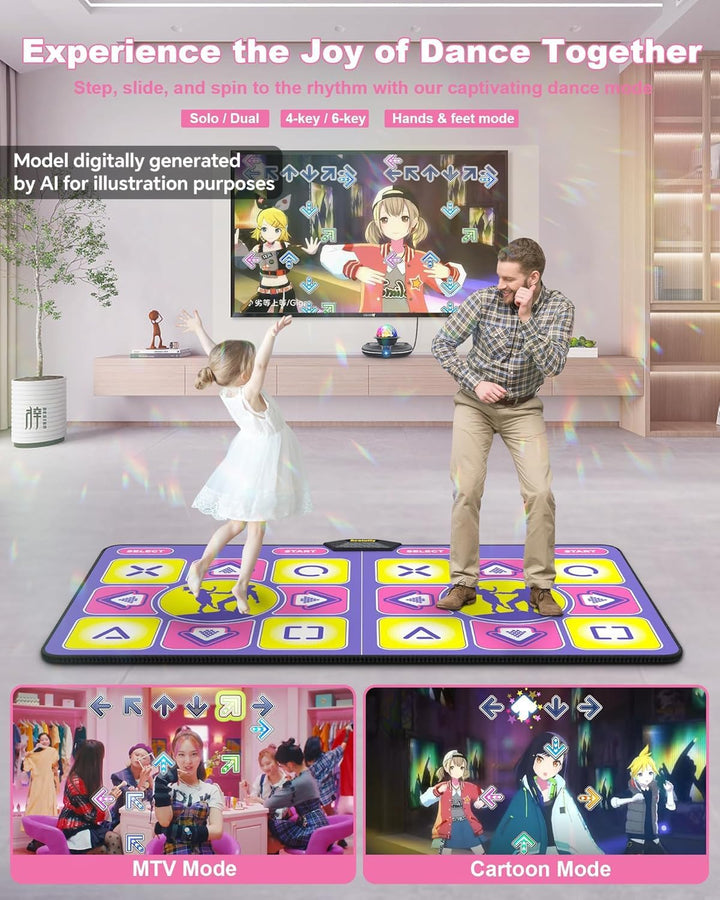 Elektronische Doppel-Tanzmatte für TV Mit Kamera, rutschfeste Tanzspielzeug für Kinder Erwachsene, G