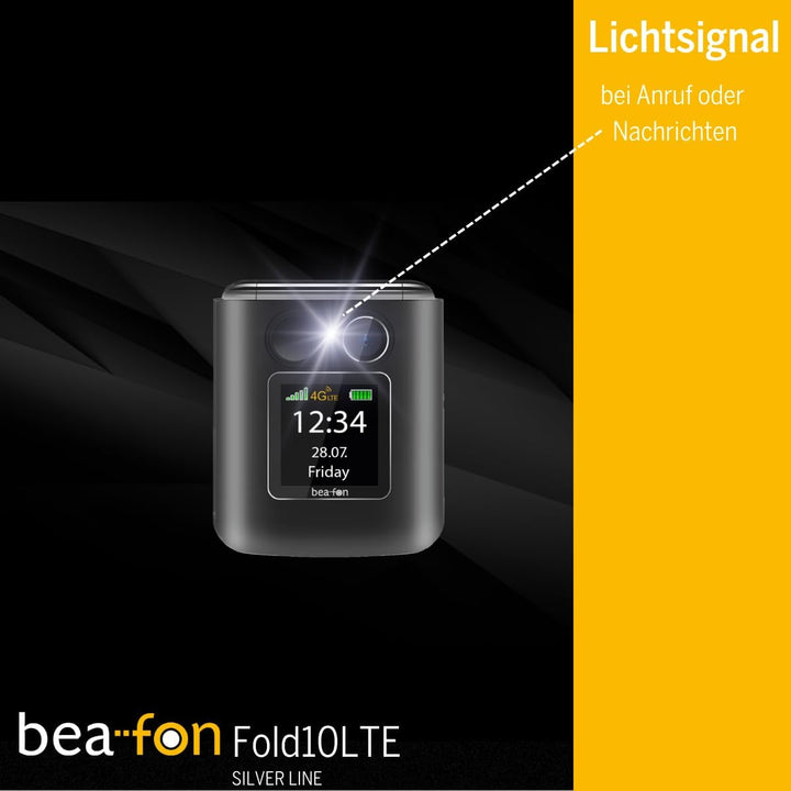 Beafon, Fold10 LTE, Klapphandy, SOS Notruftaste, XL Farbinnendisplay2,2 (5,58cm), XL Farbaussendispa