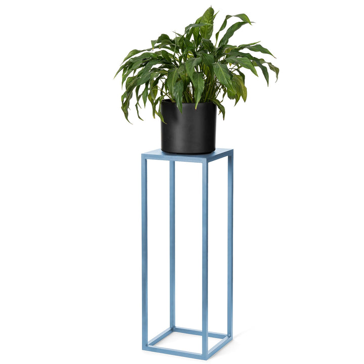LAMO Manufaktur Blumenständer Blau aus Metall 68 cm | Pflanzensäule für Innenräume - Wohnzimmer, Sch