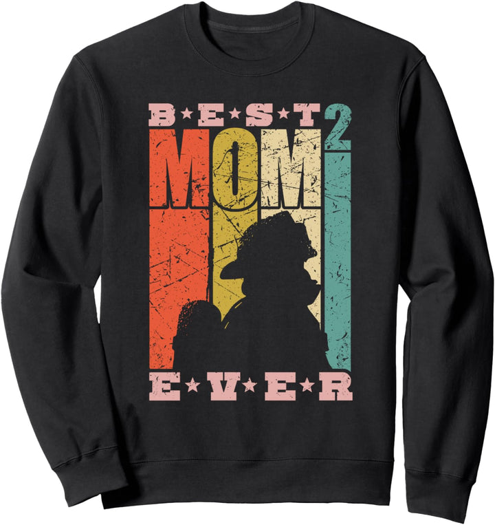 Best Mom ever zweifache Mama Mutter mit Kindern Feuerwehr Sweatshirt