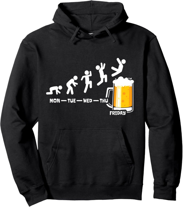 Bier Woche Endlich Freitag Wochenende Lustiges Biertrinker Pullover Hoodie