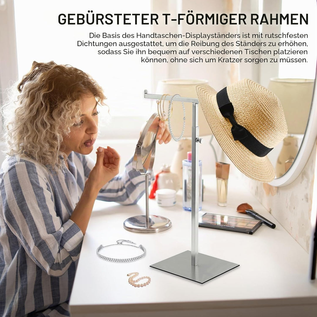 Handtuchständer, 2PCS T-Förmiger Ausstellungsständer Handtaschen Taschenständer Doppelhakenhalter Ed