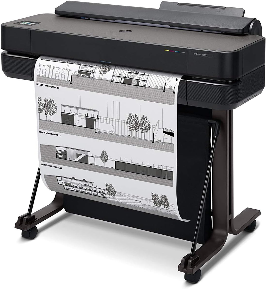 HP DesignJet T650 Grossformatdrucker, 24 Zoll, bis zu A1, mobiles Drucken, Wi-Fi, Gigabit Ethernet,