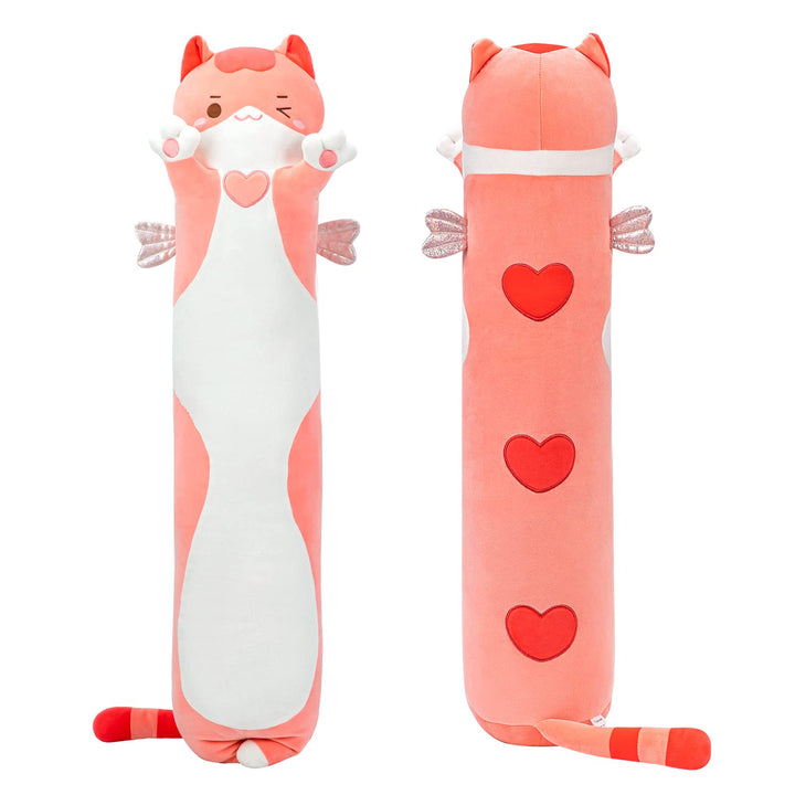 Mewaii 110CM Kuscheltier Kawaii Katzen Plüschkissen Stofftiere Lang Kätzchen Plüschtier Ausgestopfte