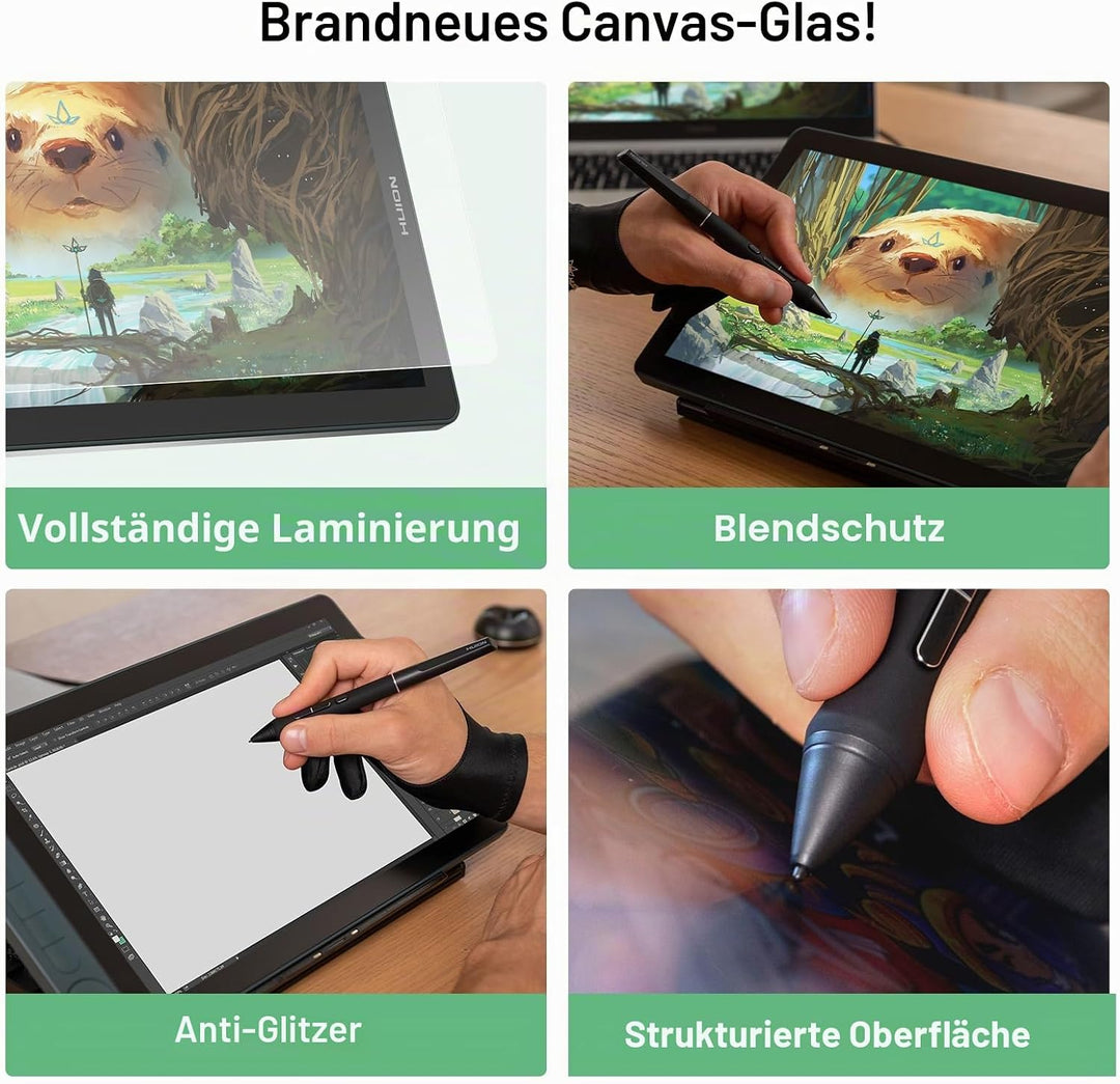 HUION Kamvas 13 Gen 3 SE Grafiktablett mit Display, 13,3" volllaminiertes Grafiktablett, Zeichentabl