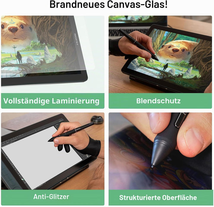 HUION Kamvas 13 Gen 3 SE Grafiktablett mit Display, 13,3" volllaminiertes Grafiktablett, Zeichentabl