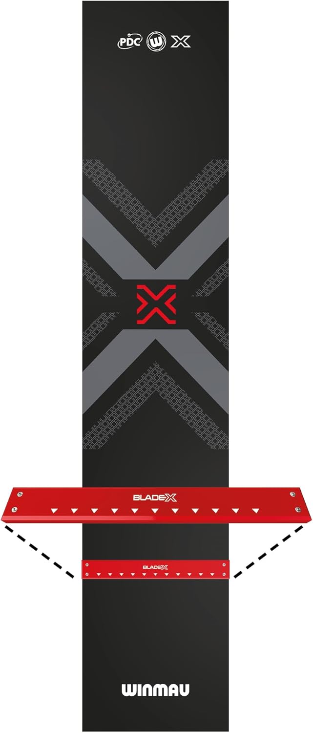 WINMAU Blade X Pro Zone Precision PVC Dartmatte mit integrierter erhöhter Dartlinie - Volle Länge –