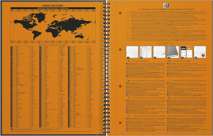 Oxford Notebook International A4, kariert, 160 Seiten, stabiler Kartondeckel, 5 Stück A4 5 Stück kar