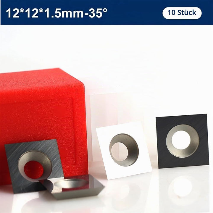 glryd Hartmetall-Wendeplatten, Wendeplatten Wendemesser 10 Stück Ersatzklingen, 12x12x1,5 mm, 35°, V
