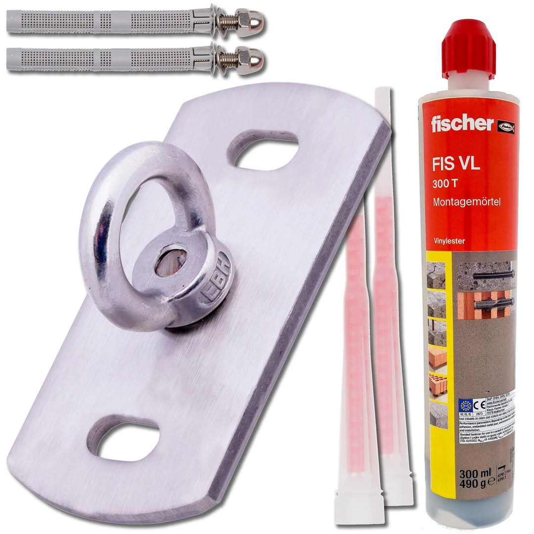 Toldoro® Deckenhalterung aus Edelstahl inkl. Montagematerial/rostfreier Wand- & Deckenhaken mit 400