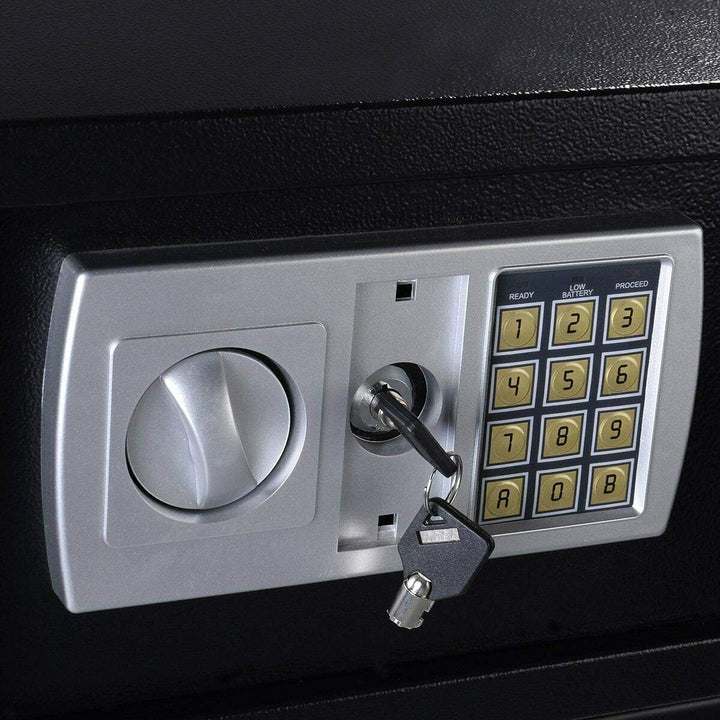 Tresor 31x20x20cm Elektronischer Safe, Elektronik Zahlenschloss Doppelstahlbolzen Montagematerial Sa