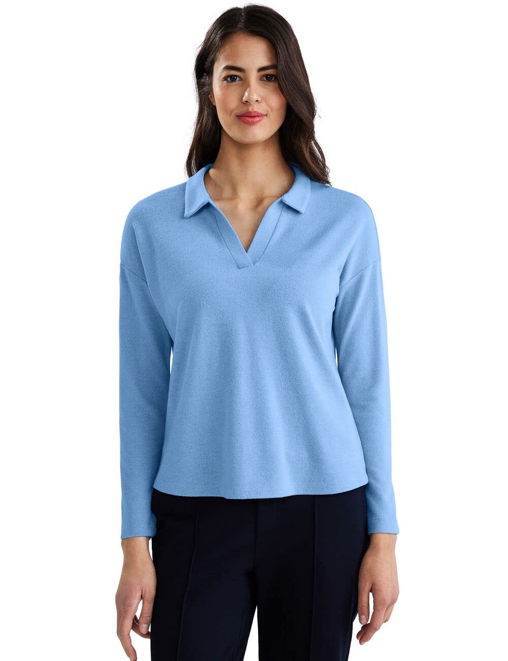 Street One Damen Poloshirt 38 Bay Blue Melange, 38 Bay Blue Melange