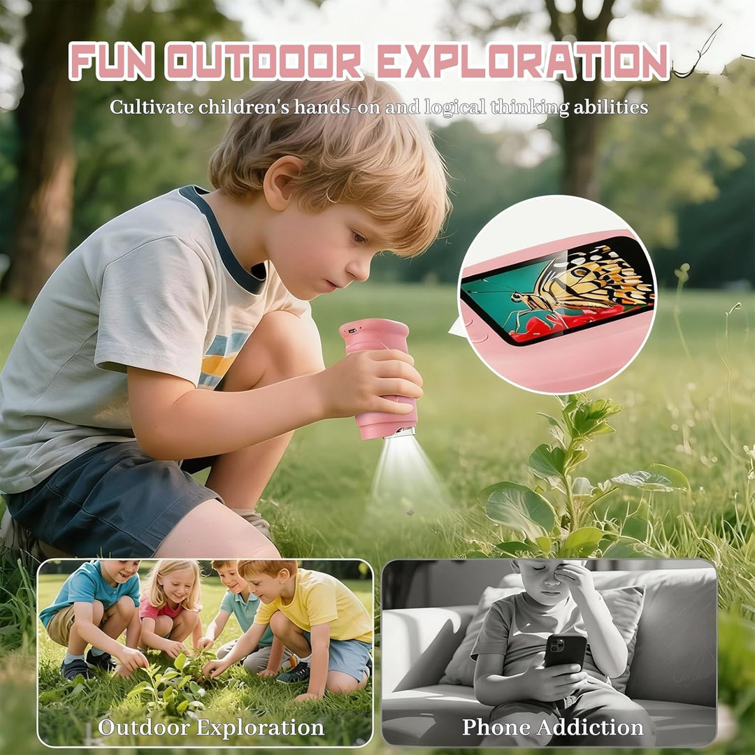 Mikroskop für Kinder, 1000x Digital Mikroskop, Taschenmikroskop Experimente für Kinder ab 6, Kinderm