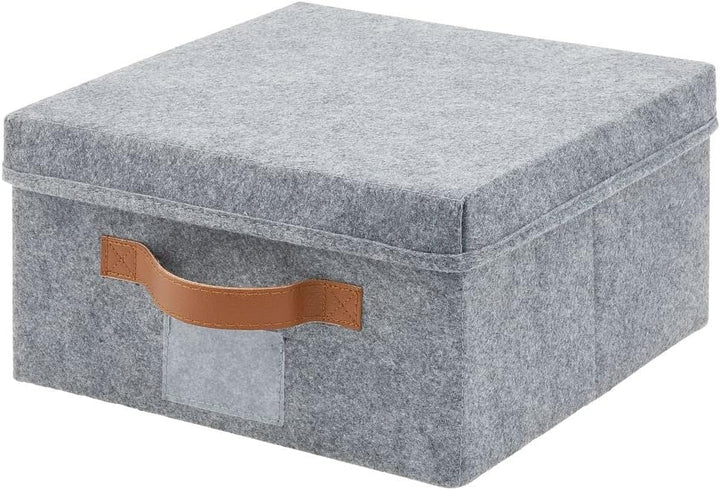 mDesign 2er-Set Aufbewahrungsbox für den Schrank, das Schlafzimmer usw. – grosse Ordnungsbox mit Dec