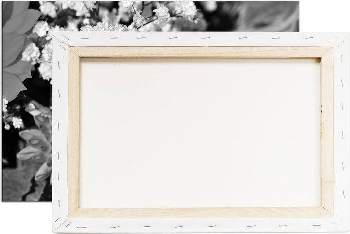deyoli farbenfroher Blumenstrauss Format: 80x60 als Leinwand, Effekt: Schwarz&Weiss, Motiv fertig ge