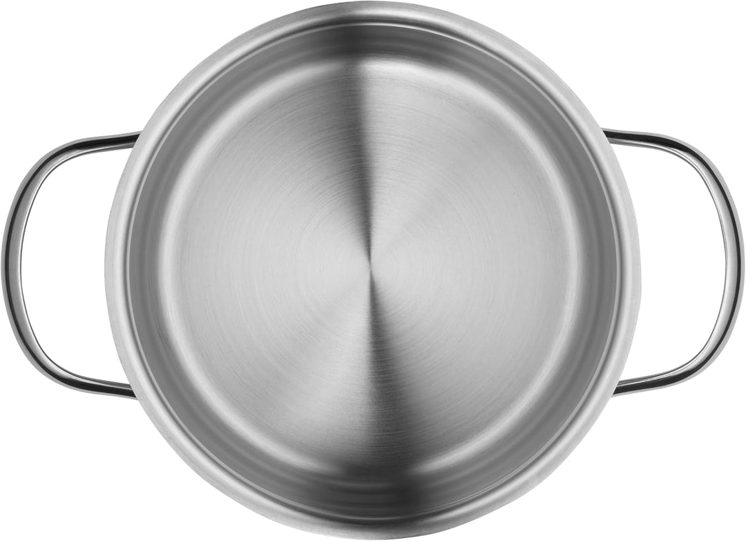WMF Aparto Kochtopf klein 16cm, mit Glasdeckel, Bratentopf, Induktionsgeeignet, 1,4l, Cromargan Edel