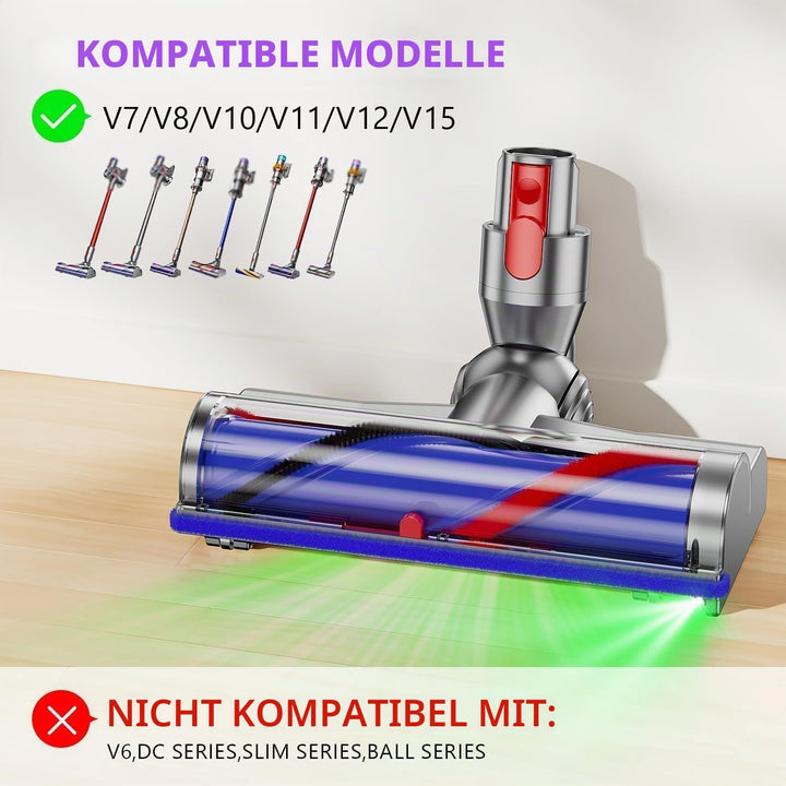 Electric Brush Compatible with Dyson V7, V8, V10, V11, V15 Vacuum Cleaner Attachment, Part Direct Dr