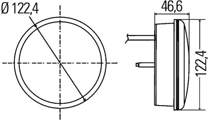 HELLA - Nebelschlussleuchte - LED - 24/12V - Anbau - Lichtscheibenfarbe: rot - Kabel: 500mm - Stecke