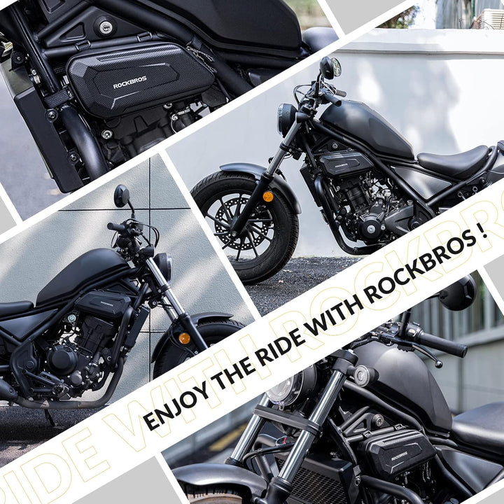 ROCKBROS Motorradtasche Rahmentasche Motorrad wasserdichte Motorrad Werkzeugtasche ca.1,5L Schwarz,