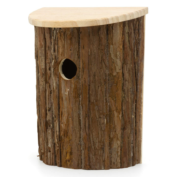 CKB LTD Vogelhaus Nistkasten aus natürlicher Rinde, Holz, einfacher Zugriff, rustikaler Nistkasten m