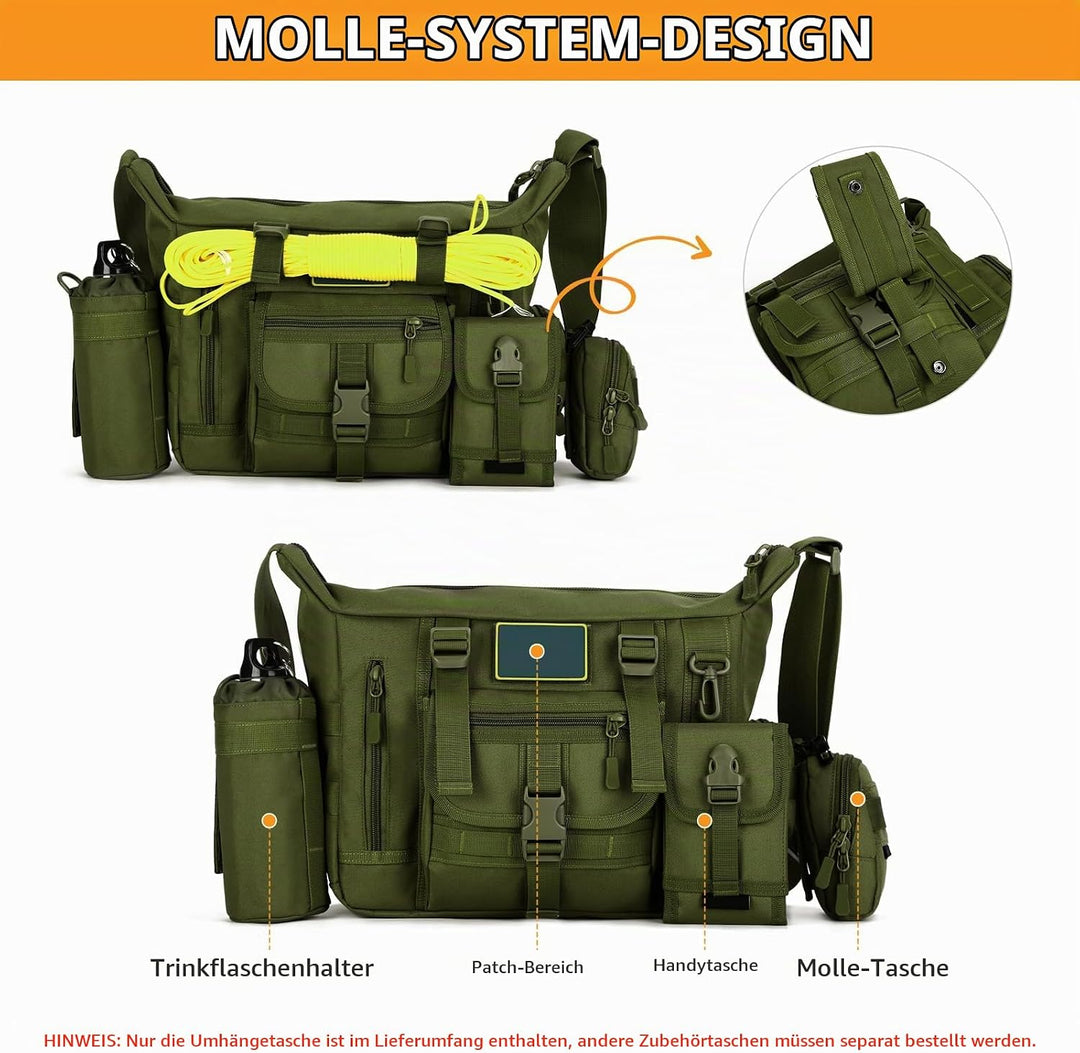 Huntvp Taktisch Schultertasche Militär Crossbody Bag Sling Tasche Wasserabweisend Umhängetasche Mess