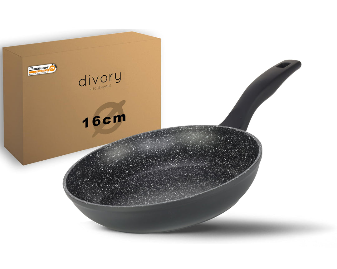 Bratpfanne 16cm kein Induktion – Antihaft Beschichtete kleine Universalpfanne für alle Herdarten - S