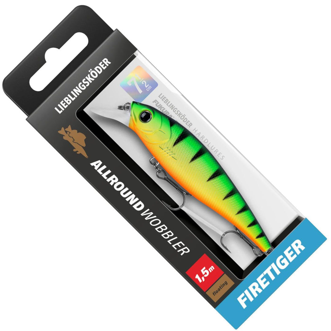 Lieblingsköder Allroundwobbler 7,5cm 9,4g - Wobbler Firetiger, Firetiger