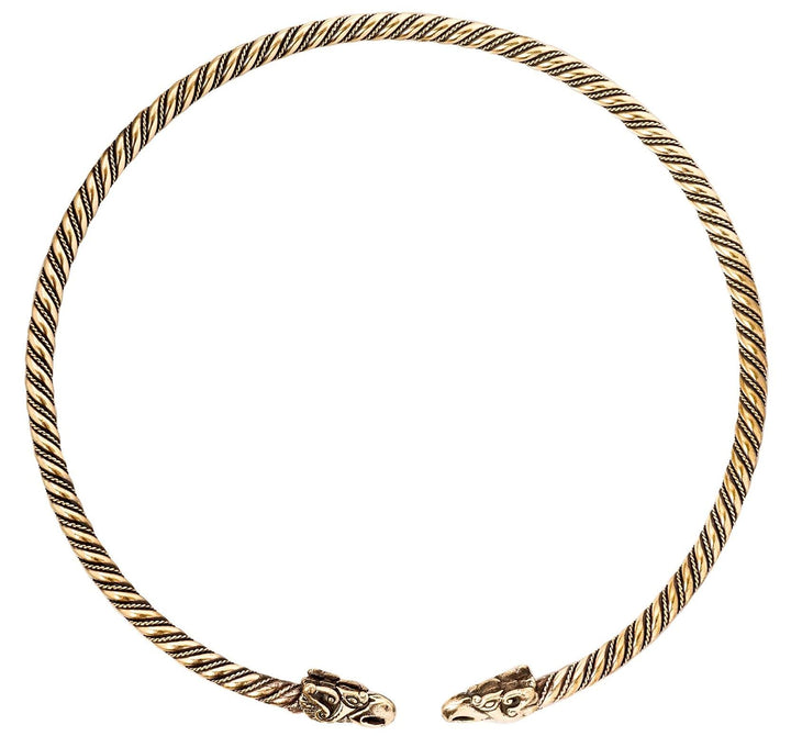 Windalf Vikings Männer Halsreif HUGIN & MUNIN Ø 15 cm Raben Halsschmuck Handarbeit Hochwertige Bronz