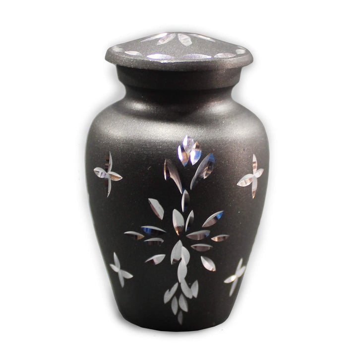 ESPLANADE Einäscherung Urne Denkmäler Urnen Behälter Glas Topf | Begräbnisurne aus Metall (grau geät