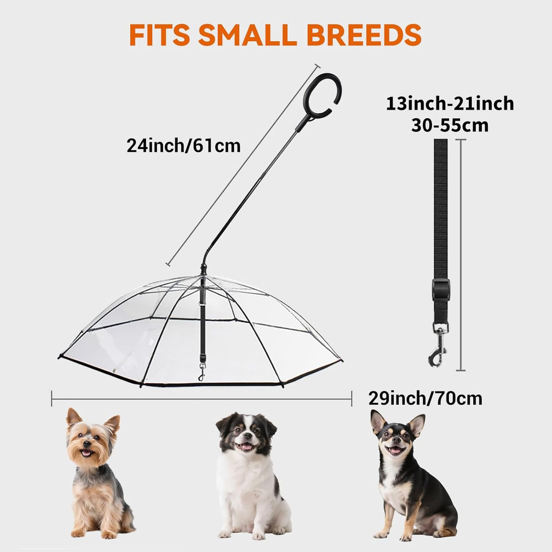 NAMSAN Haustierschirm mit Seil Hundeschirm mit Verstellbarem Griff, Wanderschirm bei Regen und Schne
