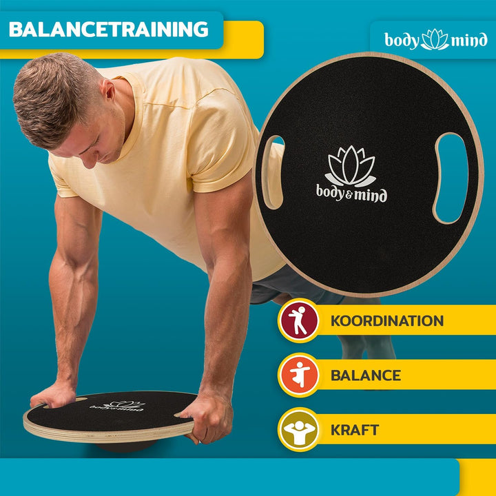 Balance-Board Deluxe Wackelbrett für Physio-Therapie-Kreisel-Training; Trainiert Gleichgewicht & Koo