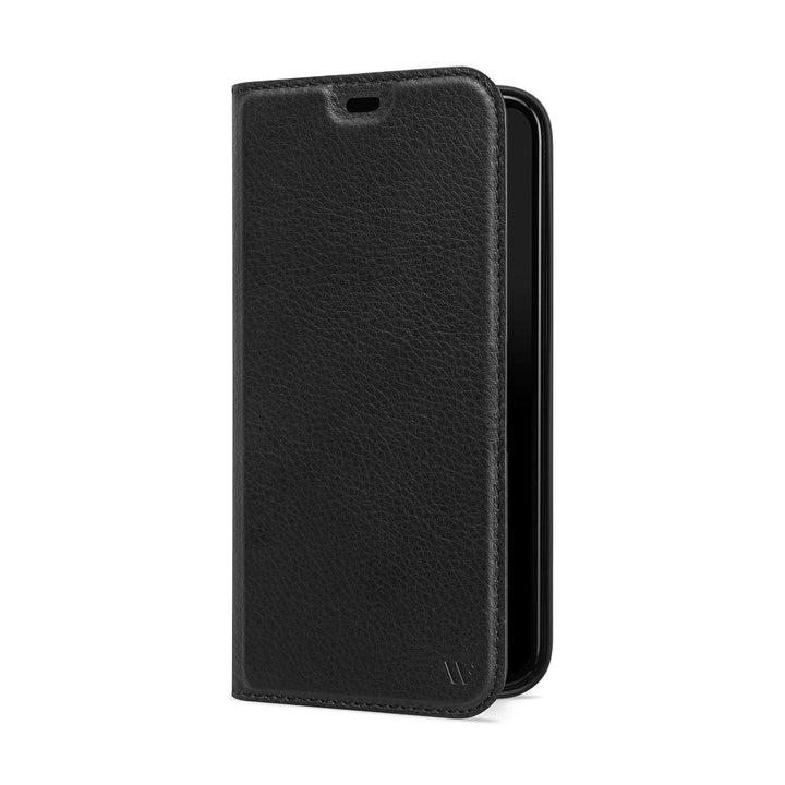 WIIUKA Hülle für iPhone 12/12 Pro Lederhülle, Deutsches Premium Leder, mit Kartenfach, extra Dünn, H