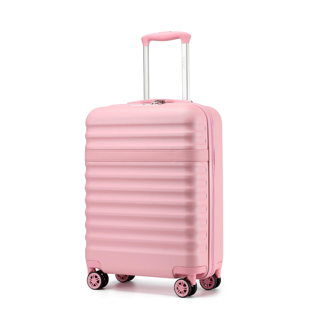 KONO Koffer Trolley Handgepäck Koffer Reisekoffer von ABS+PC Hartschalenkoffer mit 4 Rollen TSA Schl