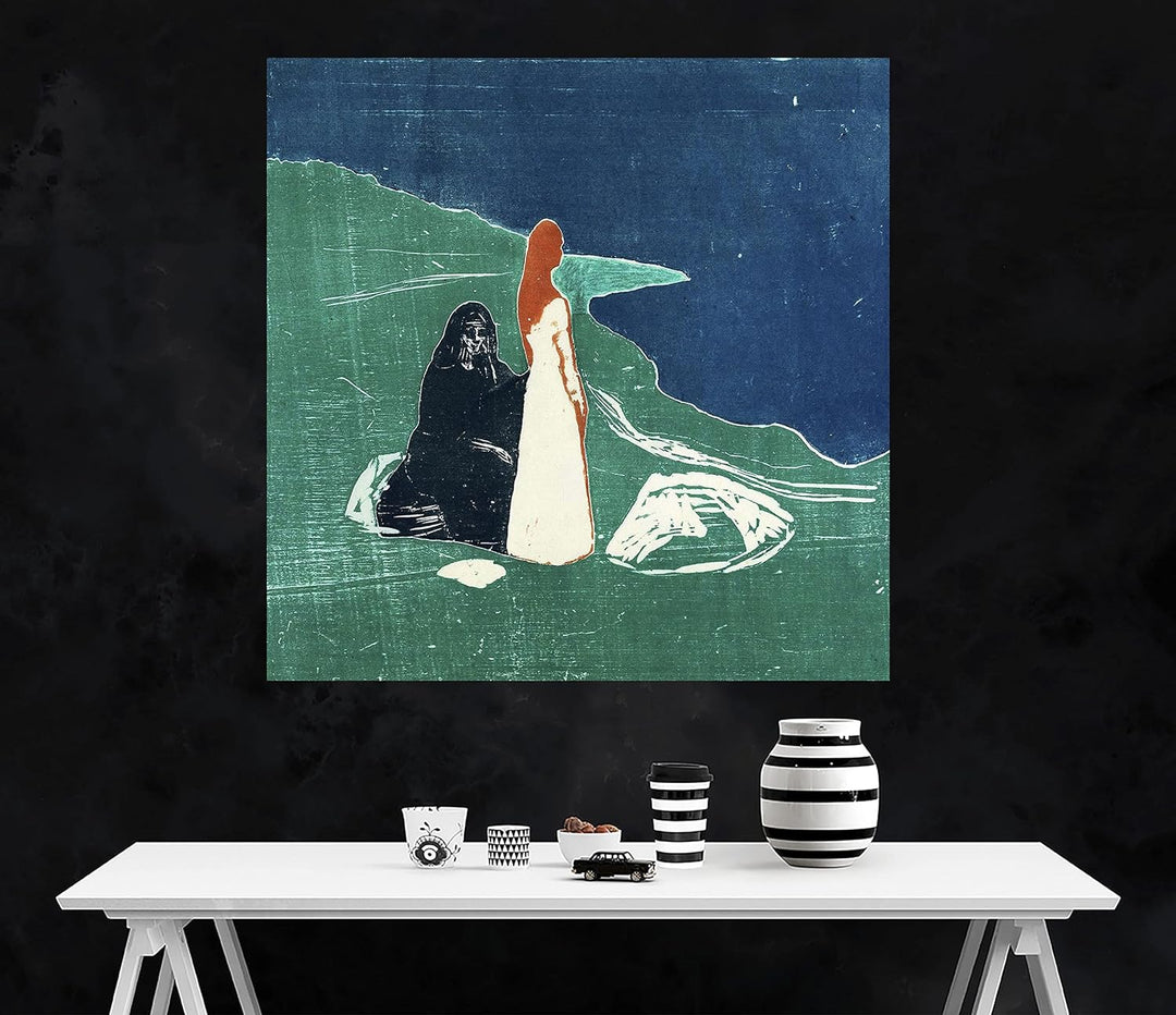 Edvard Munch Leinwandbilder, gerahmt, Wandkunst, Wohnzimmer, Schlafzimmer, Büro, 76 x 76 cm 76cm x 7